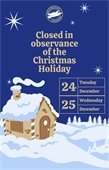 City Hall and other buildings will be closed in observance of the Christmas Holiday 12/24 & 12/25